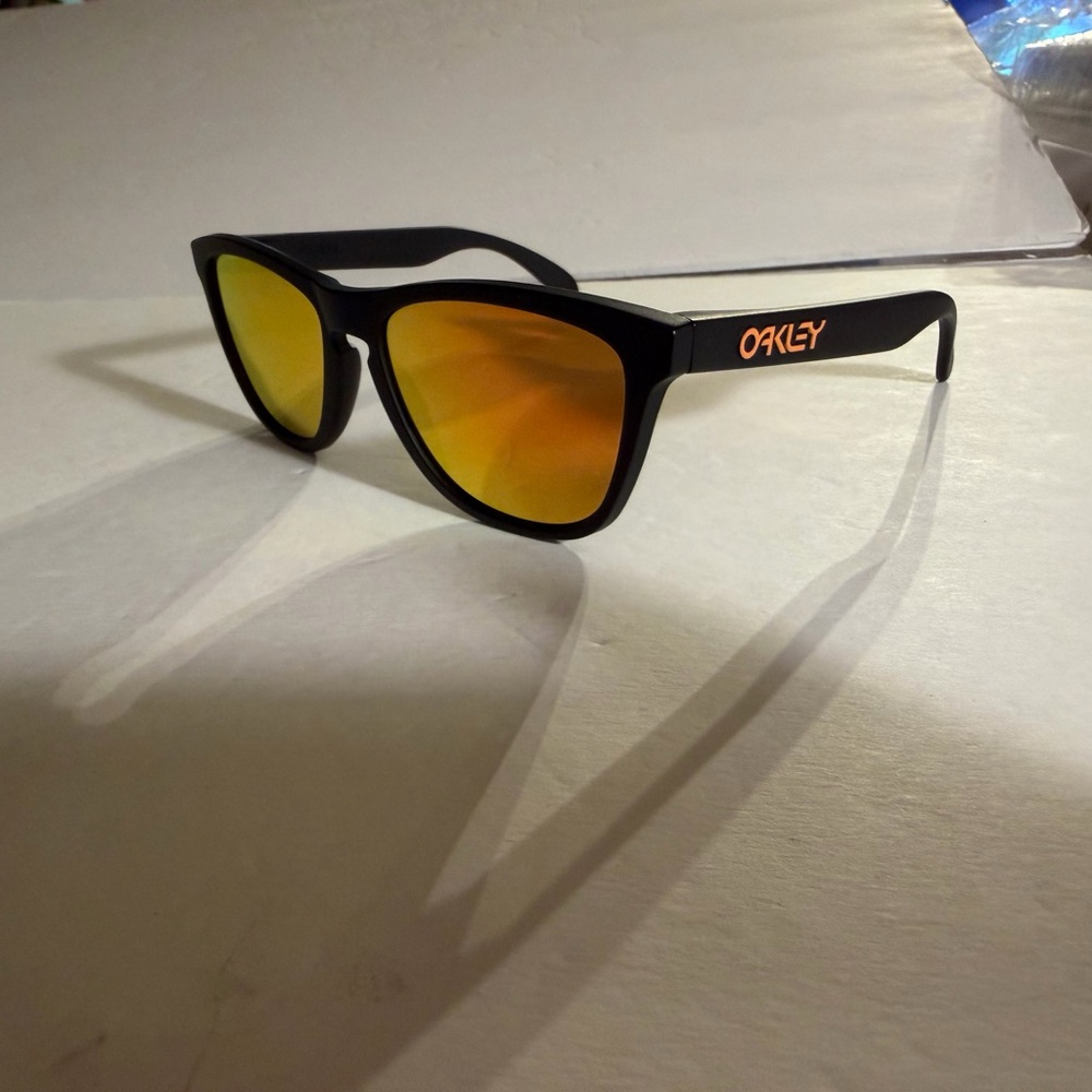 Oakley Sunglasses with Black Frame and Orange Lenses